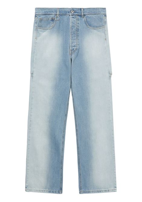 Blue cut-out straight-leg jeans - men RANDOM IDENTITIES | RAN03P0011